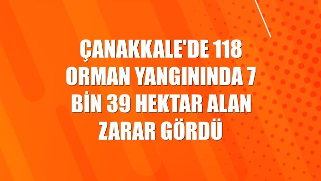 Çanakkale'de 118 orman yangınında 7 bin 39 hektar alan zarar gördü