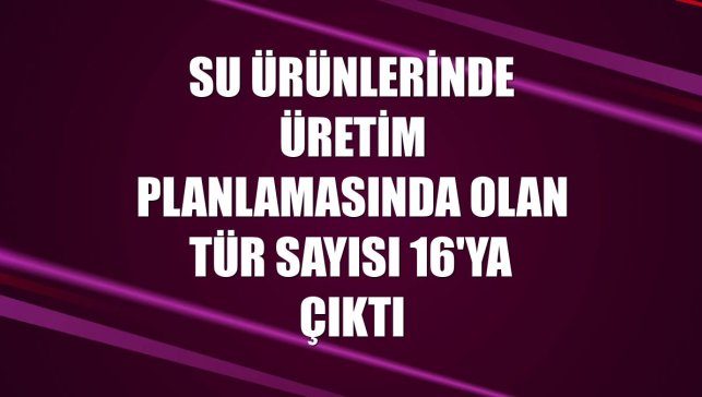 Su ürünlerinde üretim planlamasında olan tür sayısı 16'ya çıktı