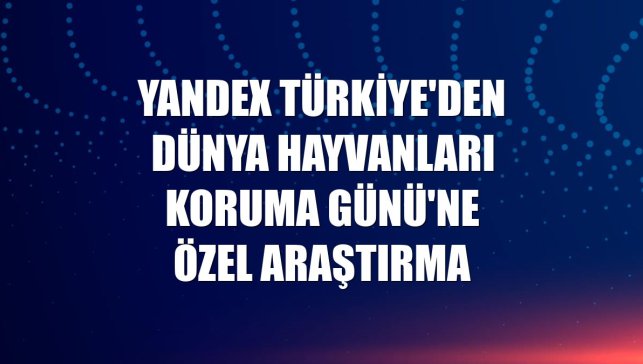 Yandex Türkiye'den Dünya Hayvanları Koruma Günü'ne özel araştırma