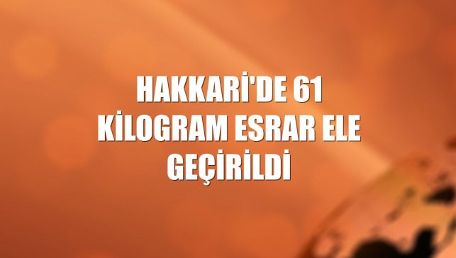 Hakkari'de 61 kilogram esrar ele geçirildi