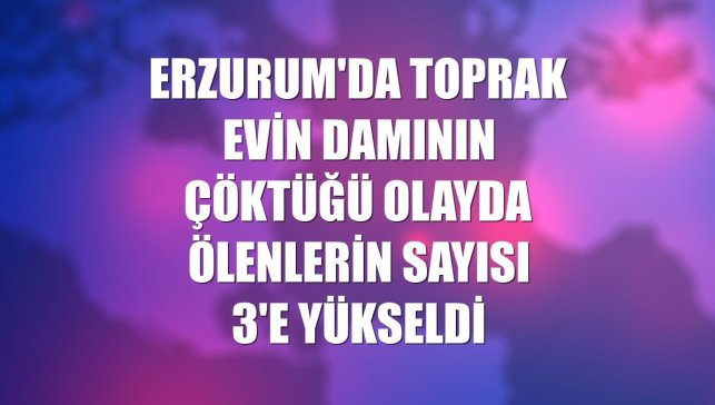 Erzurum'da toprak evin damının çöktüğü olayda ölenlerin sayısı 3'e yükseldi