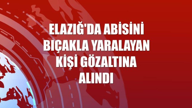 Elazığ'da abisini bıçakla yaralayan kişi gözaltına alındı