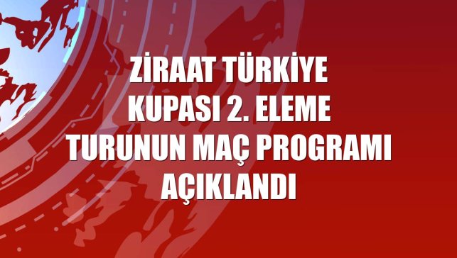 Ziraat Türkiye Kupası 2. eleme turunun maç programı açıklandı