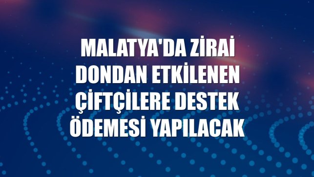 Malatya'da zirai dondan etkilenen çiftçilere destek ödemesi yapılacak