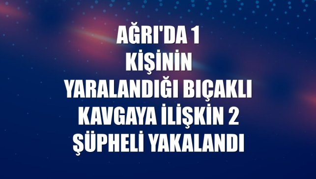 Ağrı'da 1 kişinin yaralandığı bıçaklı kavgaya ilişkin 2 şüpheli yakalandı