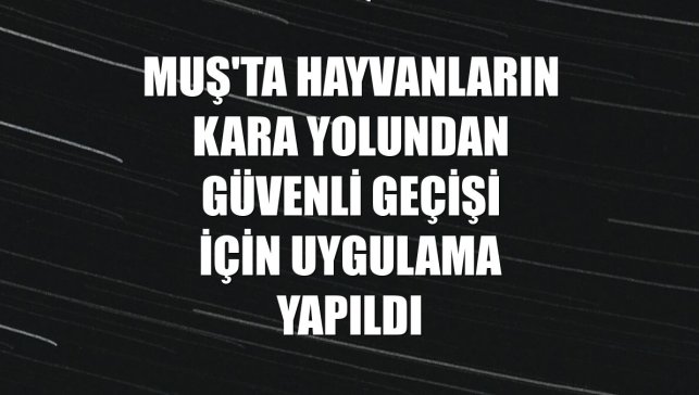 Muş'ta hayvanların kara yolundan güvenli geçişi için uygulama yapıldı