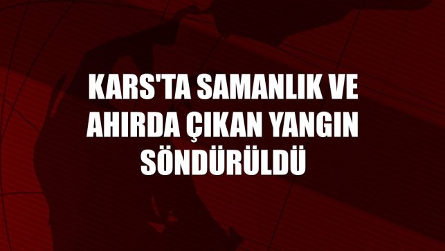 Kars'ta samanlık ve ahırda çıkan yangın söndürüldü