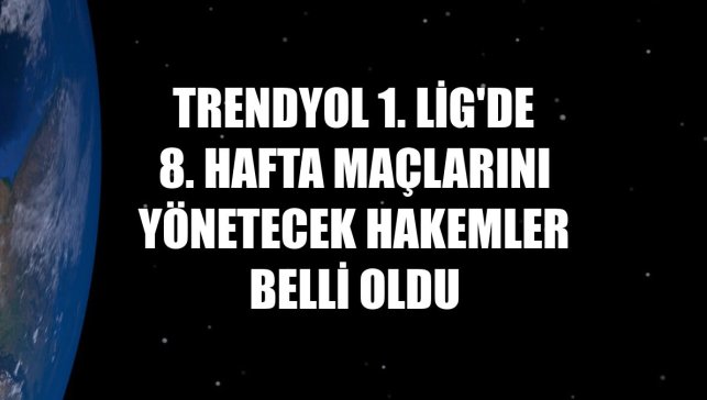 Trendyol 1. Lig'de 8. hafta maçlarını yönetecek hakemler belli oldu