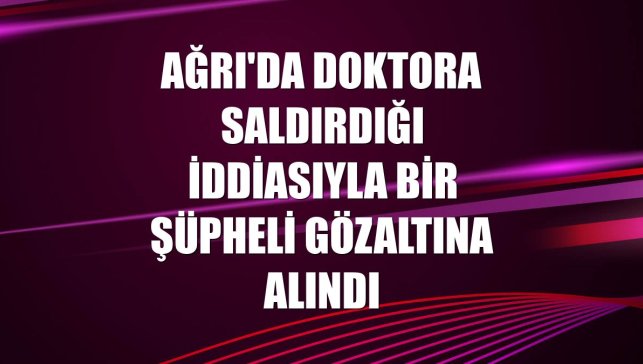 Ağrı'da doktora saldırdığı iddiasıyla bir şüpheli gözaltına alındı