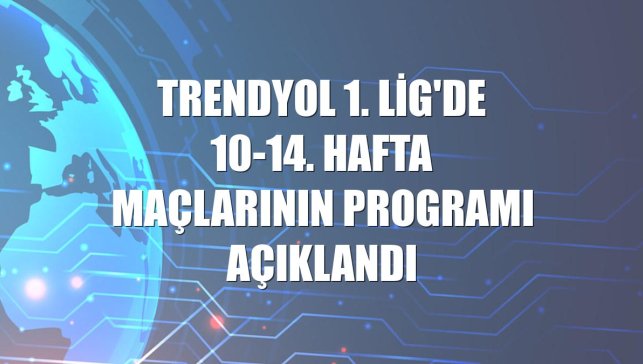 Trendyol 1. Lig'de 10-14. hafta maçlarının programı açıklandı