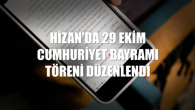 Hizan'da 29 Ekim Cumhuriyet Bayramı töreni düzenlendi