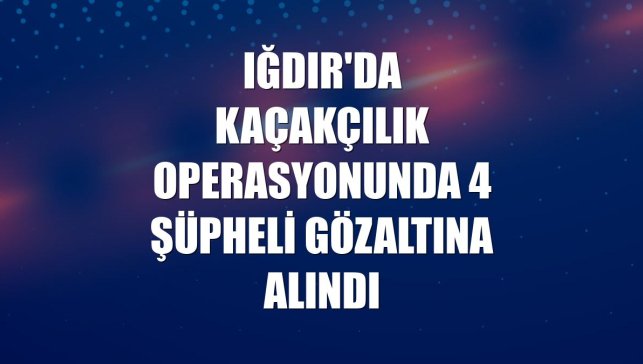 Iğdır'da kaçakçılık operasyonunda 4 şüpheli gözaltına alındı