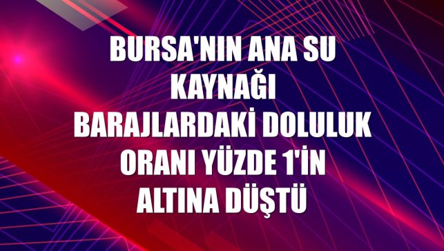 Bursa'nın ana su kaynağı barajlardaki doluluk oranı yüzde 1'in altına düştü