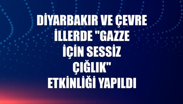Diyarbakır ve çevre illerde "Gazze İçin Sessiz Çığlık" etkinliği yapıldı