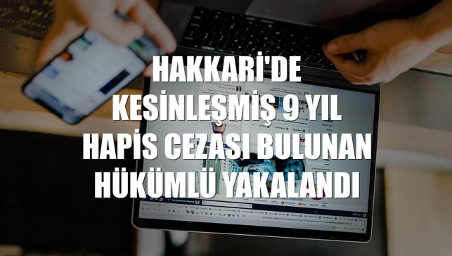 Hakkari'de kesinleşmiş 9 yıl hapis cezası bulunan hükümlü yakalandı