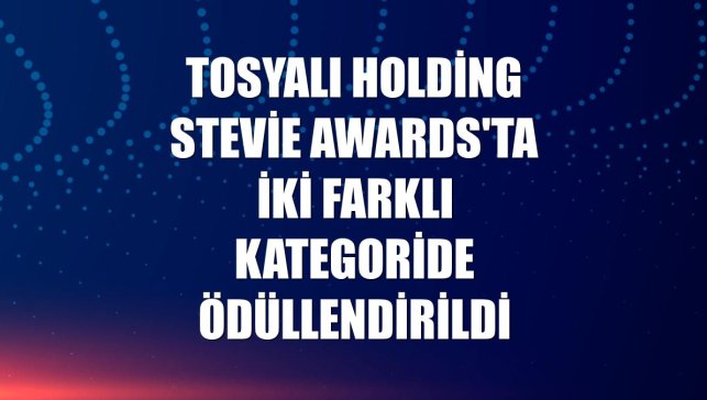 Tosyalı Holding Stevie Awards'ta iki farklı kategoride ödüllendirildi