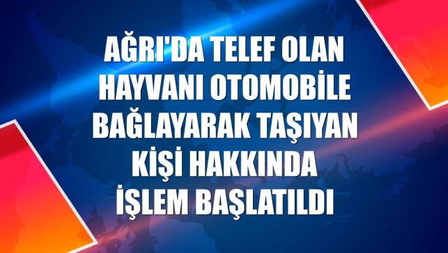 Ağrı'da telef olan hayvanı otomobile bağlayarak taşıyan kişi hakkında işlem başlatıldı