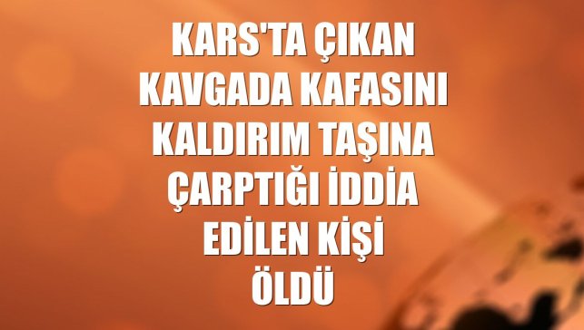 Kars'ta çıkan kavgada kafasını kaldırım taşına çarptığı iddia edilen kişi öldü