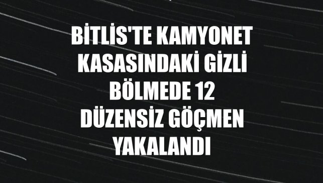 Bitlis'te kamyonet kasasındaki gizli bölmede 12 düzensiz göçmen yakalandı