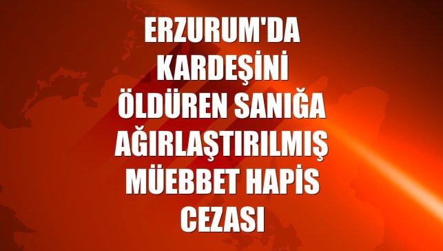 Erzurum'da kardeşini öldüren sanığa ağırlaştırılmış müebbet hapis cezası