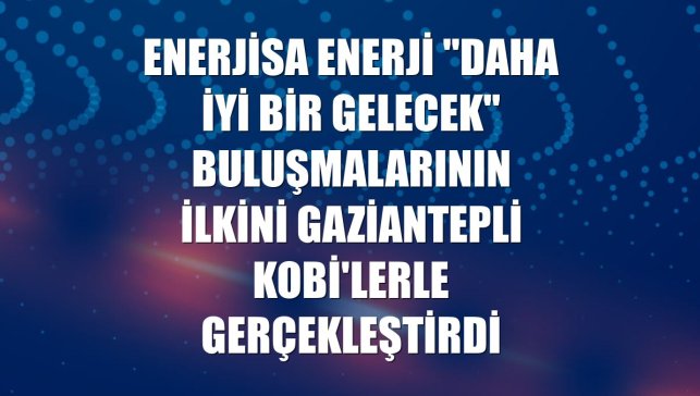 Enerjisa Enerji "Daha İyi Bir Gelecek" buluşmalarının ilkini Gaziantepli KOBİ'lerle gerçekleştirdi