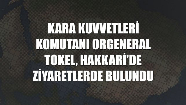 Kara Kuvvetleri Komutanı Orgeneral Tokel, Hakkari'de ziyaretlerde bulundu
