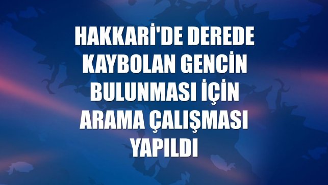 Hakkari'de derede kaybolan gencin bulunması için arama çalışması yapıldı
