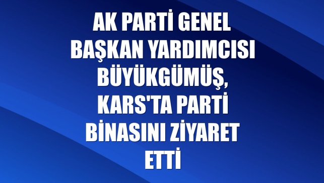 AK Parti Genel Başkan Yardımcısı Büyükgümüş, Kars'ta parti binasını ziyaret etti