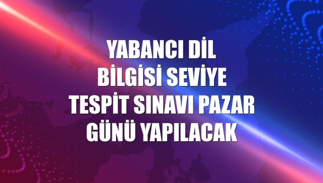 Yabancı Dil Bilgisi Seviye Tespit Sınavı pazar günü yapılacak