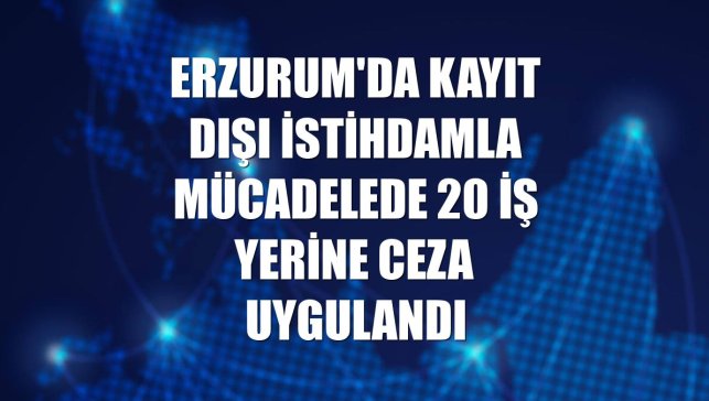 Erzurum'da kayıt dışı istihdamla mücadelede 20 iş yerine ceza uygulandı