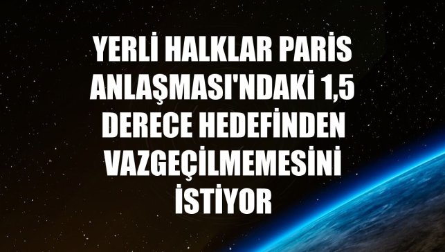 Yerli halklar Paris Anlaşması'ndaki 1,5 derece hedefinden vazgeçilmemesini istiyor