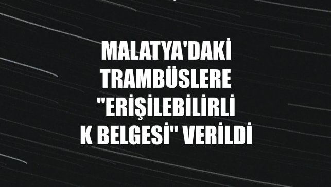 Malatya'daki trambüslere "Erişilebilirlik Belgesi" verildi