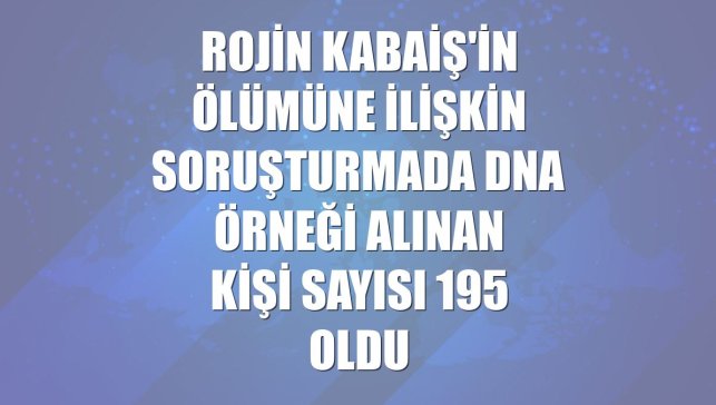 Rojin Kabaiş'in ölümüne ilişkin soruşturmada DNA örneği alınan kişi sayısı 195 oldu