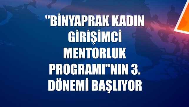 "BinYaprak Kadın Girişimci Mentorluk Programı"nın 3. dönemi başlıyor