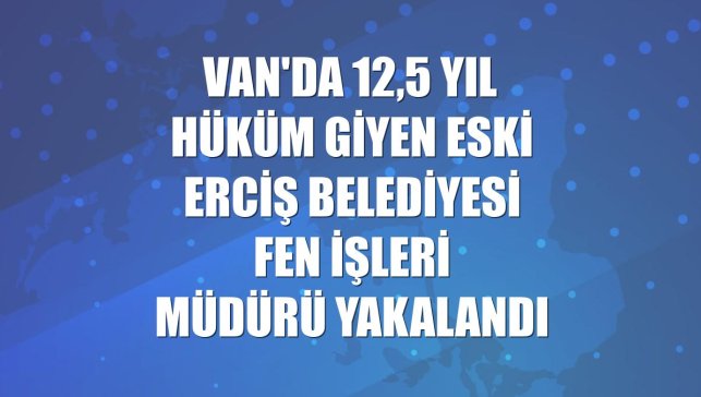 Van'da 12,5 yıl hüküm giyen eski Erciş Belediyesi Fen İşleri Müdürü yakalandı