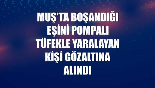 Muş'ta boşandığı eşini pompalı tüfekle yaralayan kişi gözaltına alındı