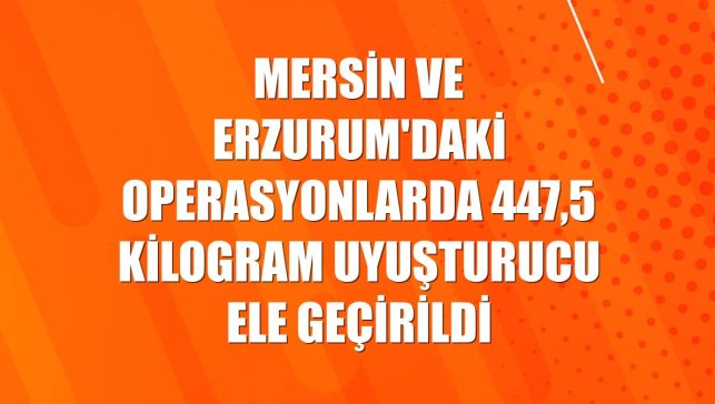 Mersin ve Erzurum'daki operasyonlarda 447,5 kilogram uyuşturucu ele geçirildi