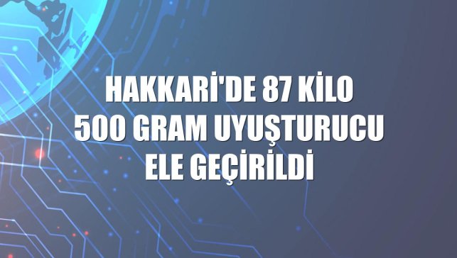 Hakkari'de 87 kilo 500 gram uyuşturucu ele geçirildi