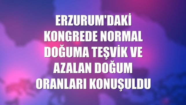 Erzurum'daki kongrede normal doğuma teşvik ve azalan doğum oranları konuşuldu