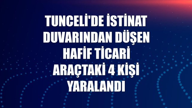 Tunceli'de istinat duvarından düşen hafif ticari araçtaki 4 kişi yaralandı