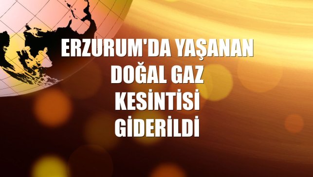 Erzurum'da yaşanan doğal gaz kesintisi giderildi