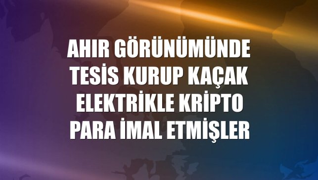 Ahır görünümünde tesis kurup kaçak elektrikle kripto para imal etmişler