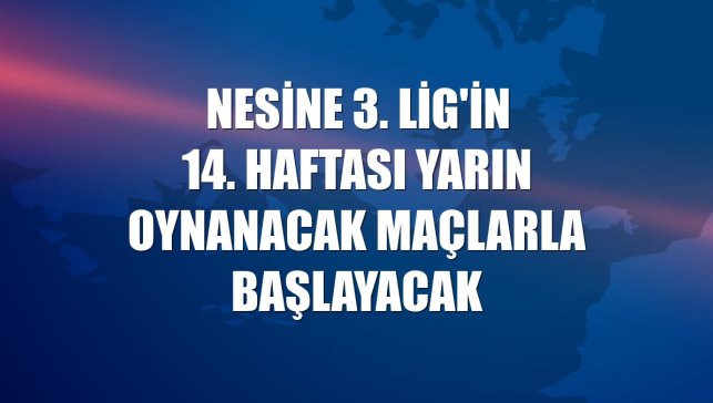 Nesine 3. Lig'in 14. haftası yarın oynanacak maçlarla başlayacak