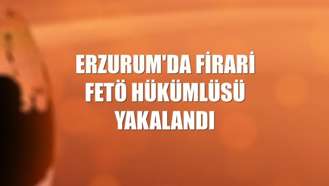 Erzurum'da firari FETÖ hükümlüsü yakalandı