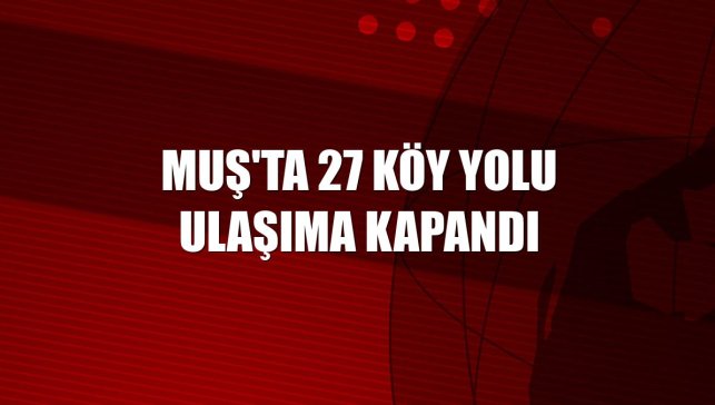 Muş'ta 27 köy yolu ulaşıma kapandı
