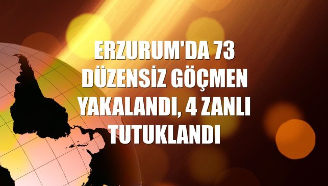 Erzurum'da 73 düzensiz göçmen yakalandı, 4 zanlı tutuklandı