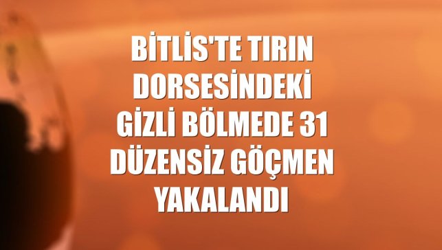 Bitlis'te tırın dorsesindeki gizli bölmede 31 düzensiz göçmen yakalandı