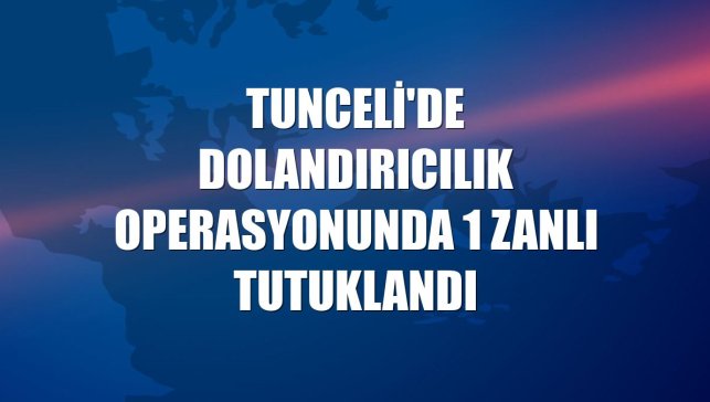 Tunceli'de dolandırıcılık operasyonunda 1 zanlı tutuklandı