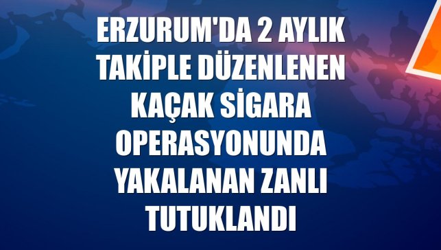 Erzurum'da 2 aylık takiple düzenlenen kaçak sigara operasyonunda yakalanan zanlı tutuklandı
