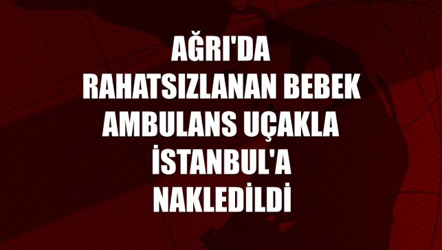 Ağrı'da rahatsızlanan bebek ambulans uçakla İstanbul'a nakledildi